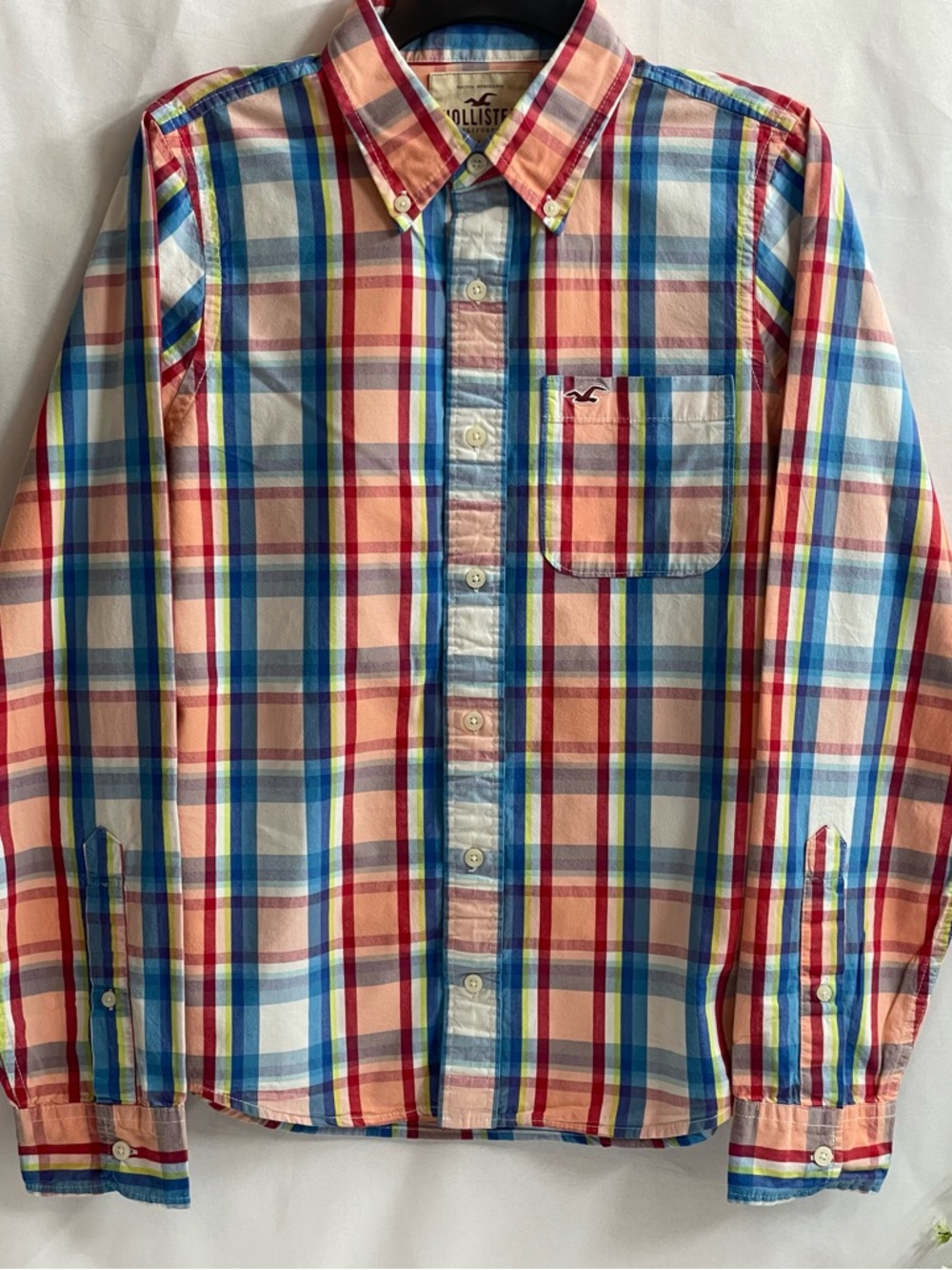 Hollister Boy’s Plaid Button-Down Shirt multicolor Size M (big boy) 100% Cotton